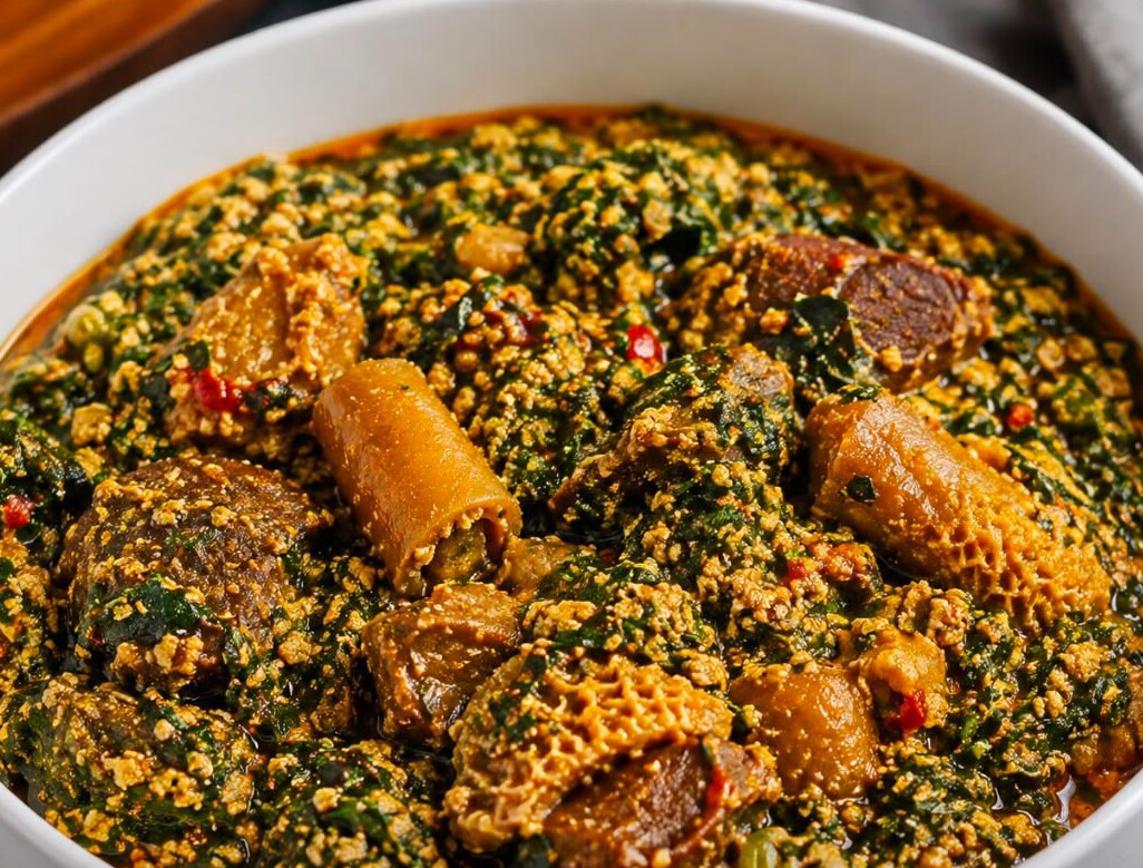Egusi soup + poundo yam