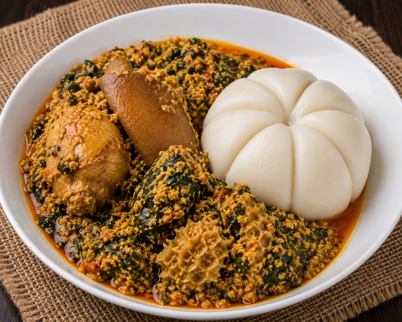 Colourful spread of authentic African food